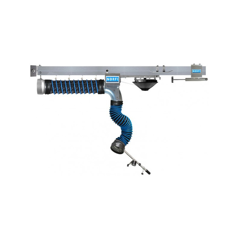 Szynowy wyciąg spalin EMS-HL z elektromagnetycznym mocowaniem ssawki